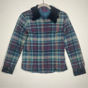 Cardocile Plaid Down Puffer Jacket in size M